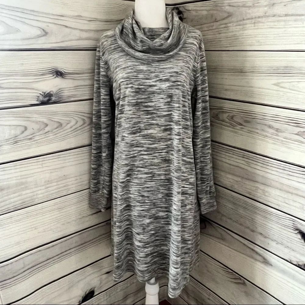 The Limited Heather Grey Velour Cowl Neck Sweater Sweatshirt Dress Medium